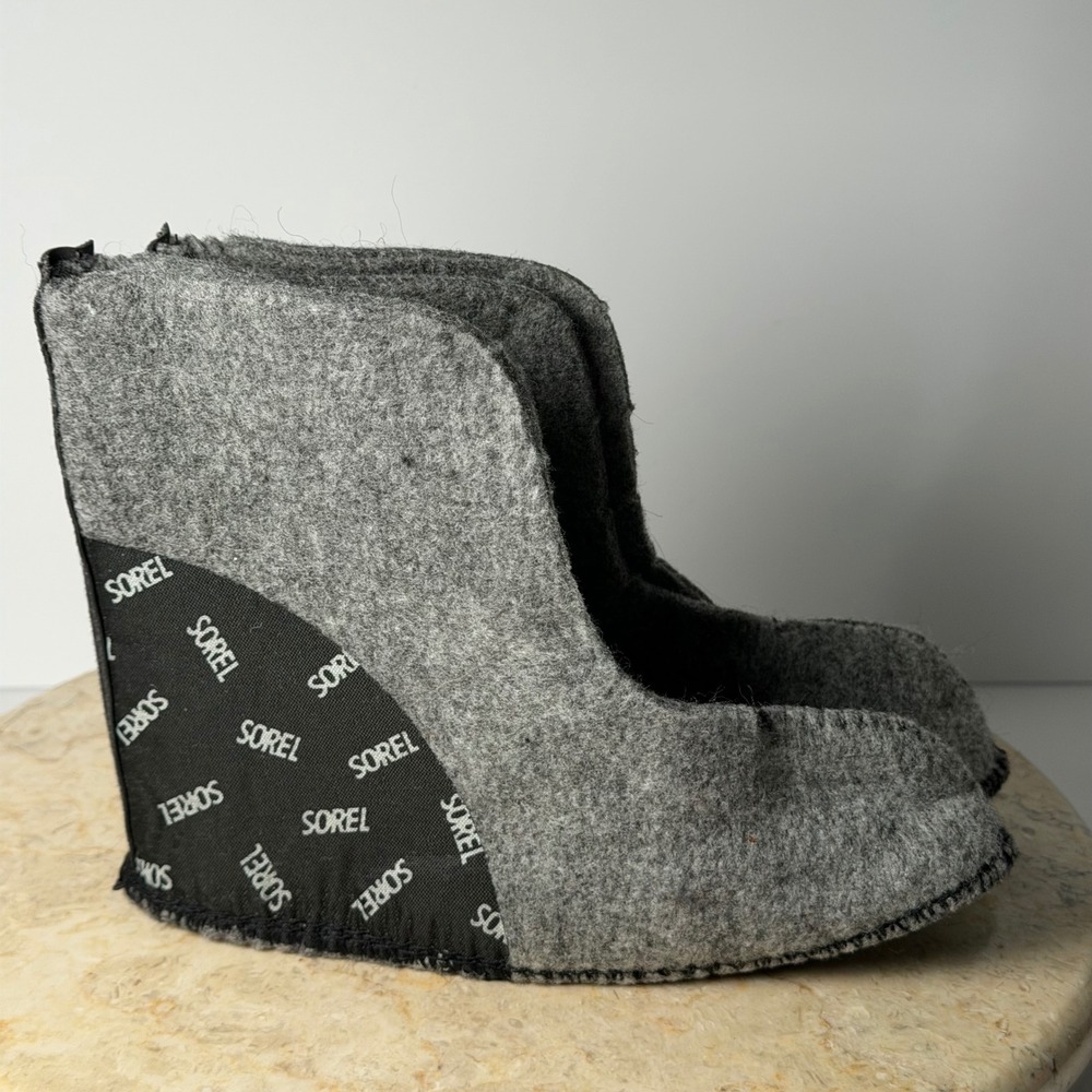 Vintage Sorel Boot Liners Kids Size 12 Gray Felt Insulated Canada Kaufman